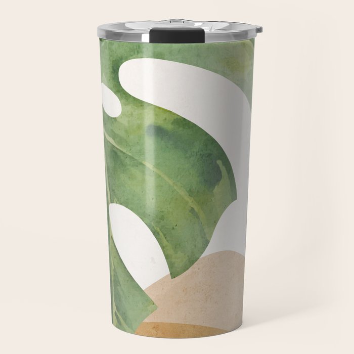 Abstract Art Tropical Leaves 3 Travel Mug Gallery Image 1