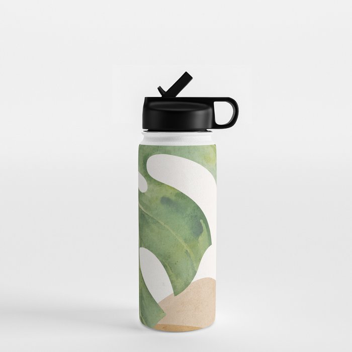Abstract Art Tropical Leaves 3 Water Bottle Gallery Image 1