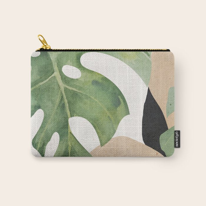 Abstract Art Tropical Leaves 3 Carry All Pouch Gallery Image 1