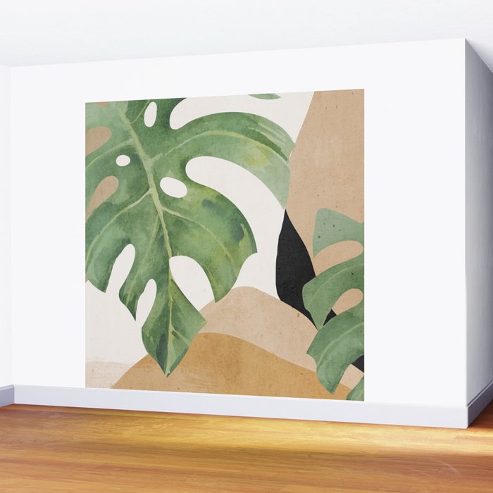 Abstract Art Tropical Leaves 3 Wall Mural Gallery Image 2