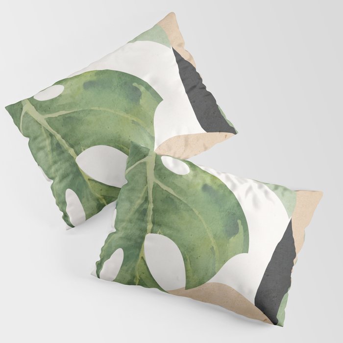 Abstract Art Tropical Leaves 3 Pillow Sham Gallery Image 3