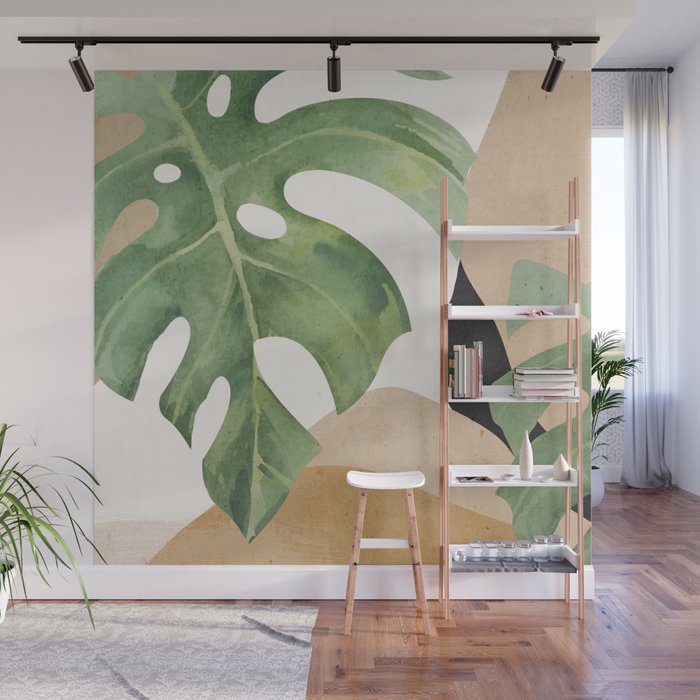 Abstract Art Tropical Leaves 3 Wall Mural Gallery Image 1
