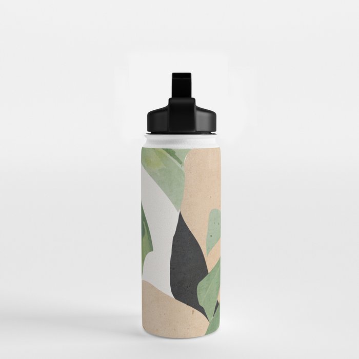 Abstract Art Tropical Leaves 3 Water Bottle Gallery Image 2