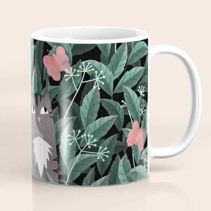 Butterfly Garden (Tabby Cat Version) Coffee Mug Gallery Image 1