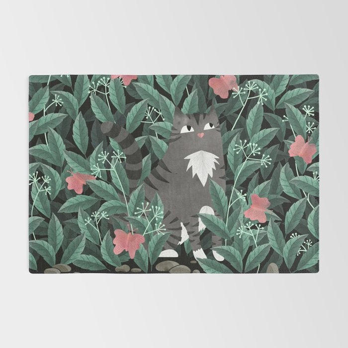 Butterfly Garden (Tabby Cat Version) Rug Gallery Image 2