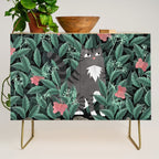 Butterfly Garden (Tabby Cat Version) Credenza Gallery Image 1