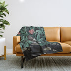 Butterfly Garden (Tabby Cat Version) Throw Blanket Gallery Image 1