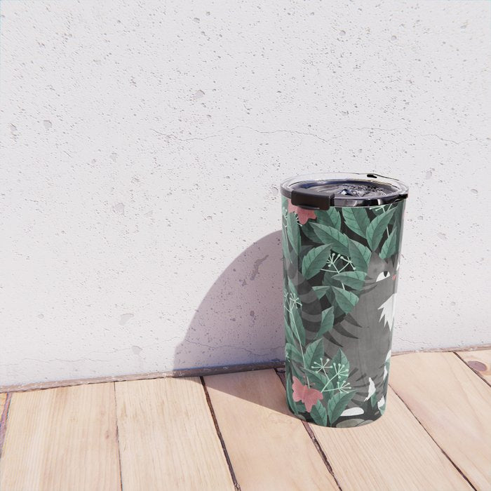 Butterfly Garden (Tabby Cat Version) Travel Mug Gallery Image 4