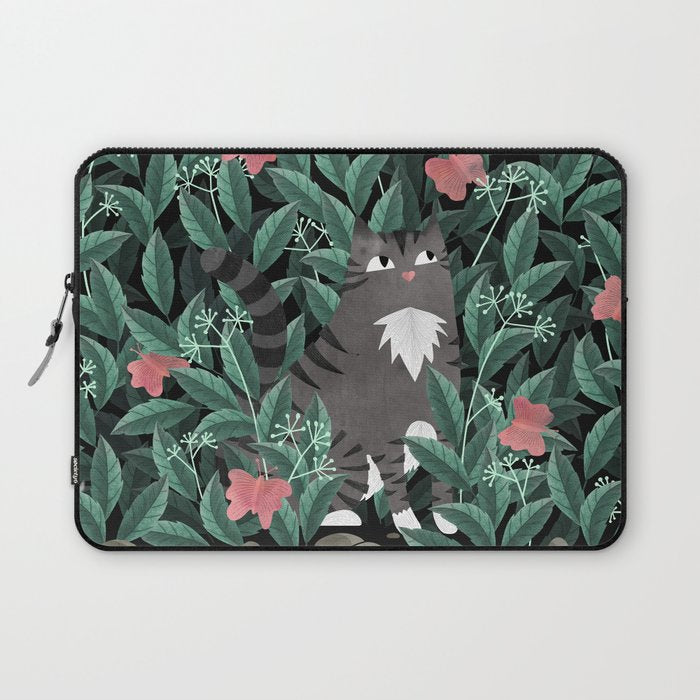 Butterfly Garden (Tabby Cat Version) Laptop Sleeve Gallery Image 1