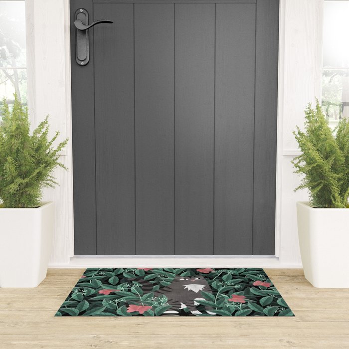 Butterfly Garden (Tabby Cat Version) Welcome Mat Gallery Image 3