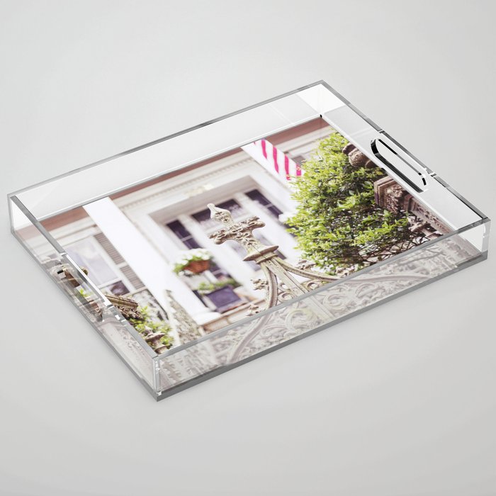 New Orleans Garden District Gate Photography Acrylic Tray Gallery Image 1