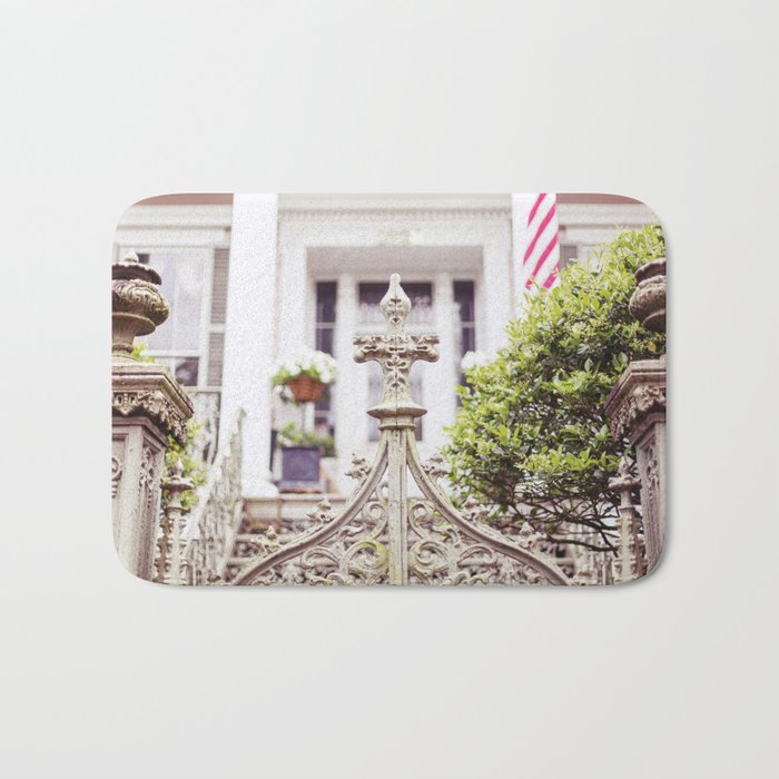 New Orleans Garden District Gate Photography Bath Mat Gallery Image 1