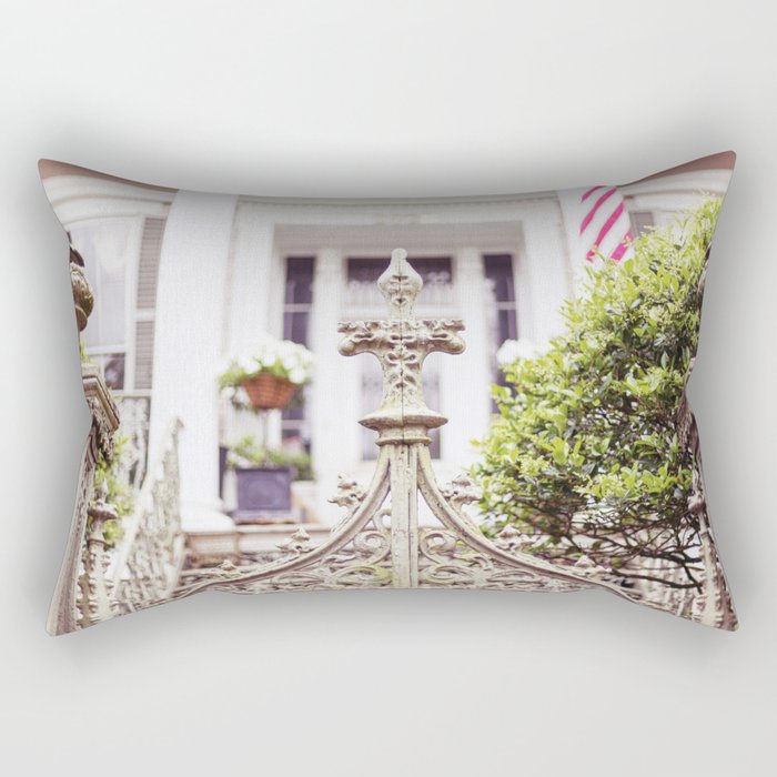 New Orleans Garden District Gate Photography Rectangular Pillow Gallery Image 2