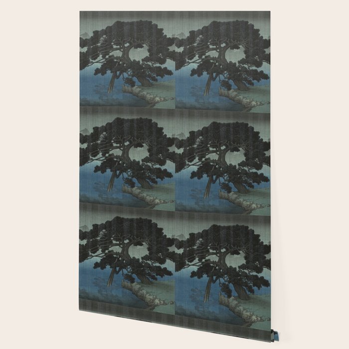Hasui Kawase, Ancient Pine Tree At Shiba, Onshi Park - Vintage Japanese Woodblock Print Art Wallpaper Gallery Image 2