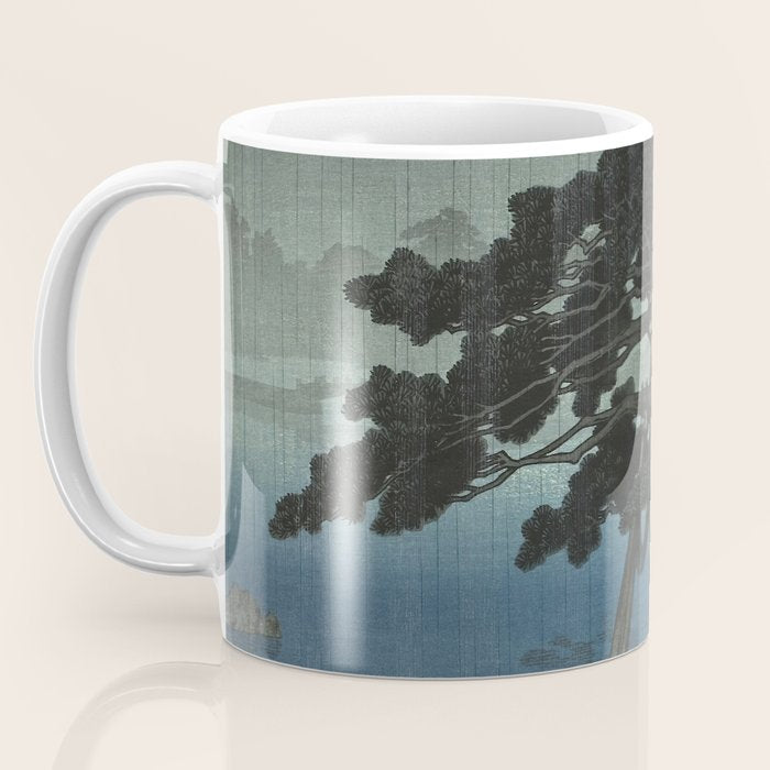 Hasui Kawase, Ancient Pine Tree At Shiba, Onshi Park - Vintage Japanese Woodblock Print Art Coffee Mug Gallery Image 3