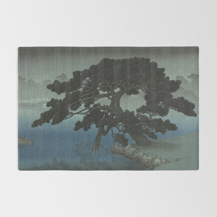 Hasui Kawase, Ancient Pine Tree At Shiba, Onshi Park - Vintage Japanese Woodblock Print Art Rug Gallery Image 2