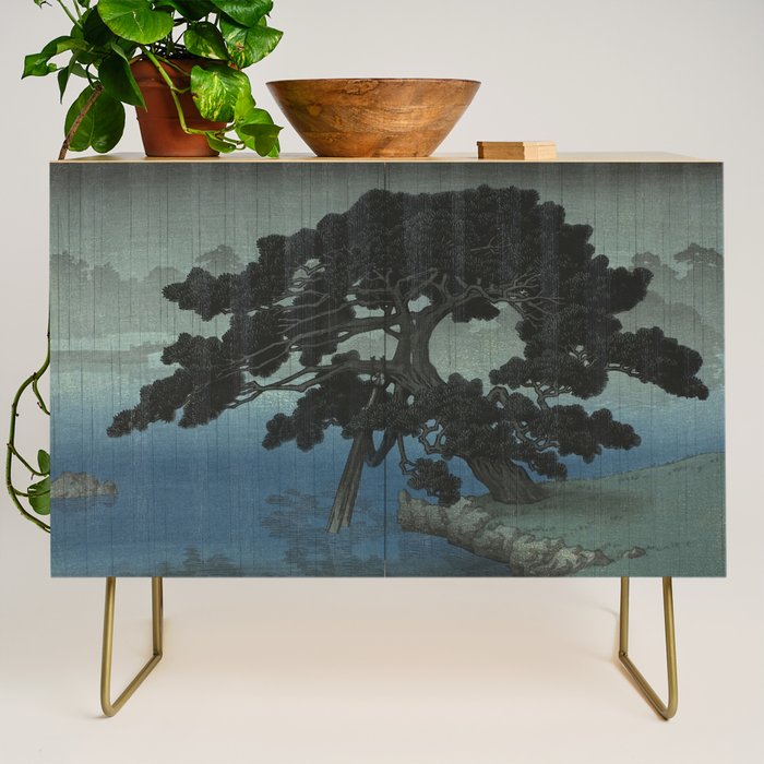 Hasui Kawase, Ancient Pine Tree At Shiba, Onshi Park - Vintage Japanese Woodblock Print Art Credenza Gallery Image 1