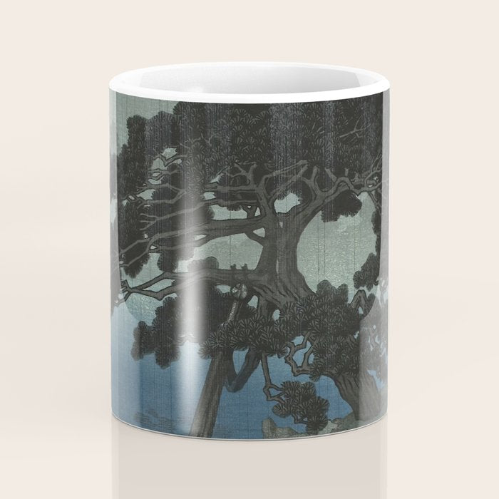 Hasui Kawase, Ancient Pine Tree At Shiba, Onshi Park - Vintage Japanese Woodblock Print Art Coffee Mug Gallery Image 4