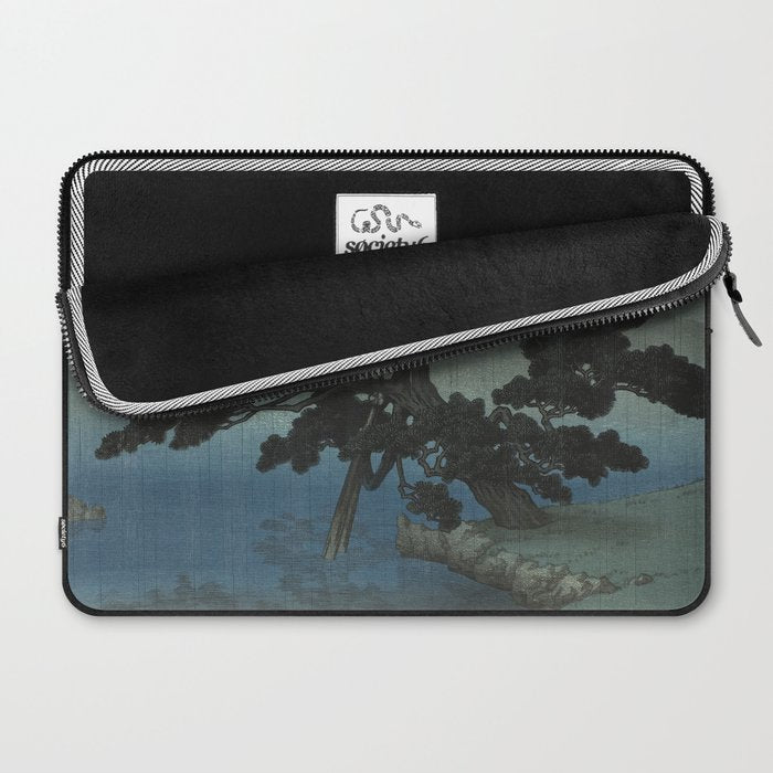 Hasui Kawase, Ancient Pine Tree At Shiba, Onshi Park - Vintage Japanese Woodblock Print Art Laptop Sleeve Gallery Image 2