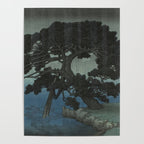 Hasui Kawase, Ancient Pine Tree At Shiba, Onshi Park - Vintage Japanese Woodblock Print Art Poster Gallery Image 4