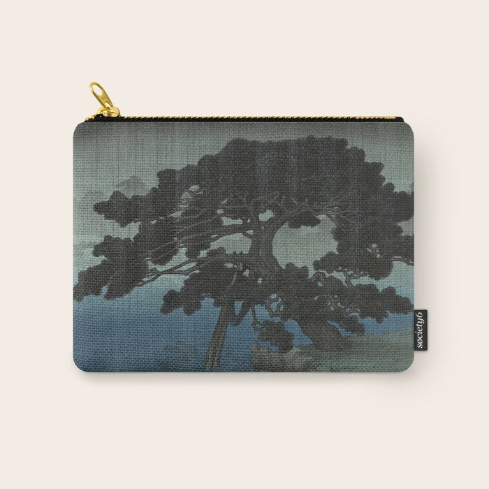 Hasui Kawase, Ancient Pine Tree At Shiba, Onshi Park - Vintage Japanese Woodblock Print Art Carry All Pouch Gallery Image 1