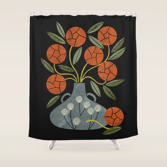 Roses and Blue Vase Shower Curtain Gallery Image 1