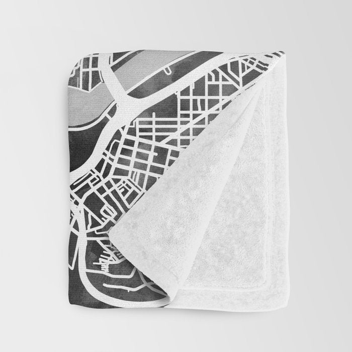 Washington DC City Street Map Throw Blanket Gallery Image 3