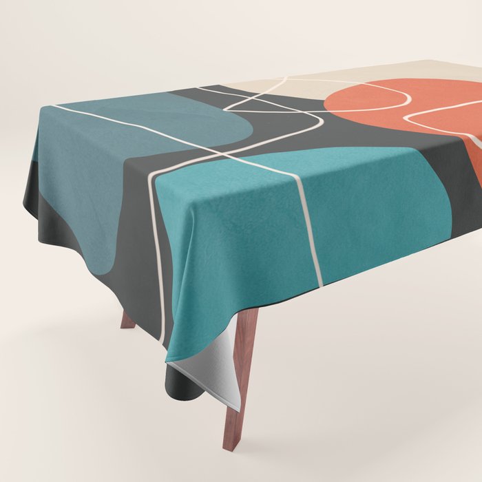 Minimal Colorful Abstract Shapes 12 Tablecloth Gallery Image 1