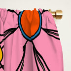 Groovy Floral Retro Garden Bold and Colorful 60s 70s Flower Pattern with Pink Window Curtain Gallery Image 2