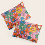 Groovy Floral Retro Garden Bold and Colorful 60s 70s Flower Pattern with Pink Pillow Sham Gallery Image 3