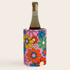 Groovy Floral Retro Garden Bold and Colorful 60s 70s Flower Pattern with Pink Wine Chiller Gallery Image 2