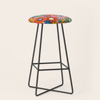 Groovy Floral Retro Garden Bold and Colorful 60s 70s Flower Pattern with Pink Stool Gallery Image 1