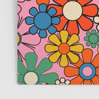 Groovy Floral Retro Garden Bold and Colorful 60s 70s Flower Pattern with Pink Poster Gallery Image 3