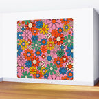 Groovy Floral Retro Garden Bold and Colorful 60s 70s Flower Pattern with Pink Wall Mural Gallery Image 2