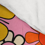 Groovy Floral Retro Garden Bold and Colorful 60s 70s Flower Pattern with Pink Comforter Gallery Image 4