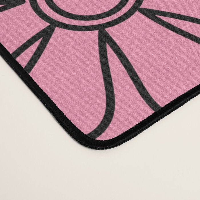 Groovy Floral Retro Garden Bold and Colorful 60s 70s Flower Pattern with Pink Desk Mat Gallery Image 4