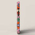 Groovy Floral Retro Garden Bold and Colorful 60s 70s Flower Pattern with Pink iPhone Case Gallery Image 2