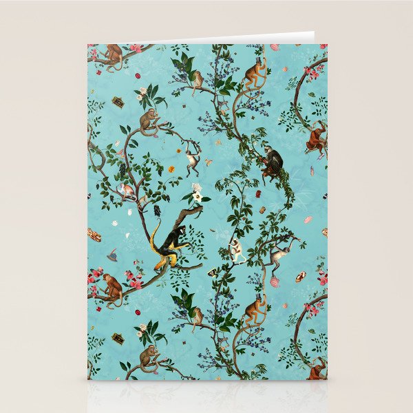 Monkey World Aqua Stationery Card Gallery Image 1