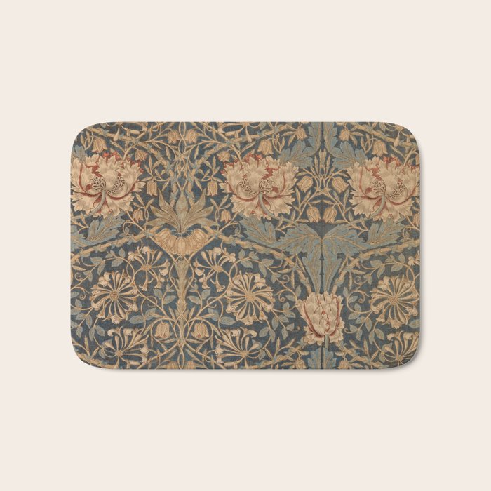 Honeysuckle by William Morris 1876 Antique Vintage Victorian Jugendstil Art Nouveau Retro Pattern Bath Mat Gallery Image 1
