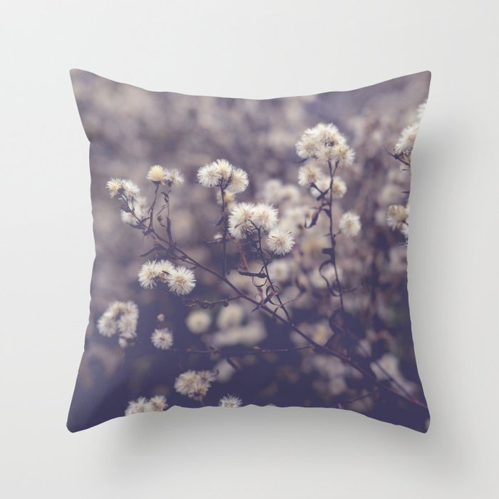 fading autumn - nature wildflower photograph Throw Pillow Gallery Image 6