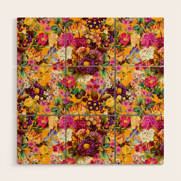Multicolor Botanical Garden Wood Wall Art Gallery Image 1