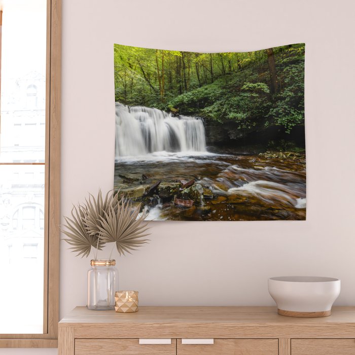 Appalachian Waterfall VII - Ricketts Glen Adventure Wall Tapestry Gallery Image 2