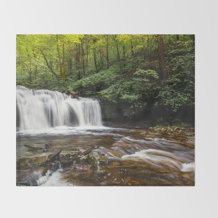 Appalachian Waterfall VII - Ricketts Glen Adventure Throw Blanket Gallery Image 2