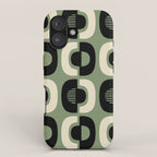 Mid Century Modern Decor 114 Black and Sage Green iPhone Case Gallery Image 1