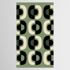 Mid Century Modern Decor 114 Black and Sage Green Tablecloth Gallery Image 2