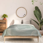 Modern Sage Green Abstract Scribble Comforter Gallery Image 3