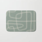 Modern Sage Green Abstract Scribble Bath Mat Gallery Image 1
