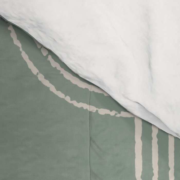 Modern Sage Green Abstract Scribble Comforter Gallery Image 4