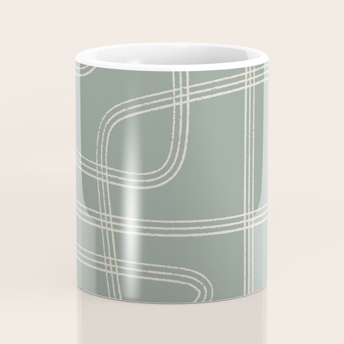 Modern Sage Green Abstract Scribble Coffee Mug Gallery Image 4