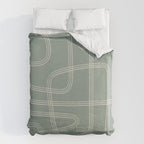 Modern Sage Green Abstract Scribble Duvet Cover Gallery Image 6